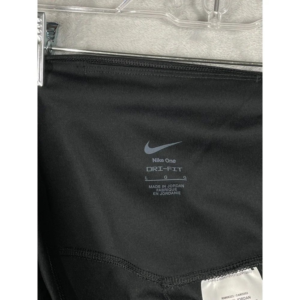 Nike One Dri-FIT Womens High Rise Full Length Training Leggings Black L NEW